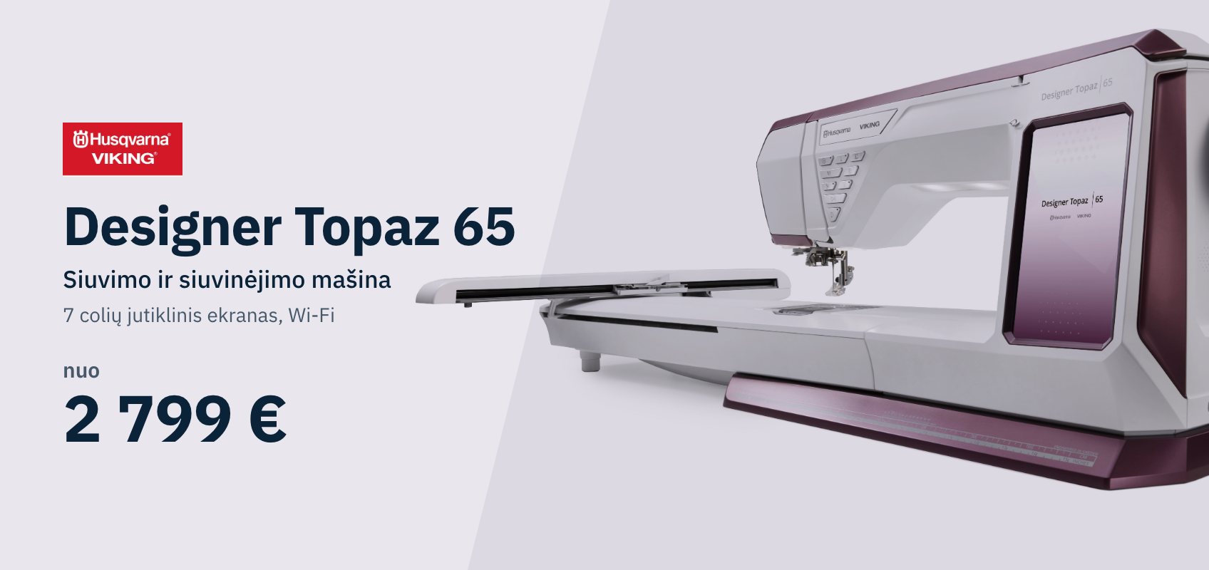 Husqvarna VIKING Designer Topaz 65 siuvimo ir siuvinėjimo mašina, nuo 2 799 €