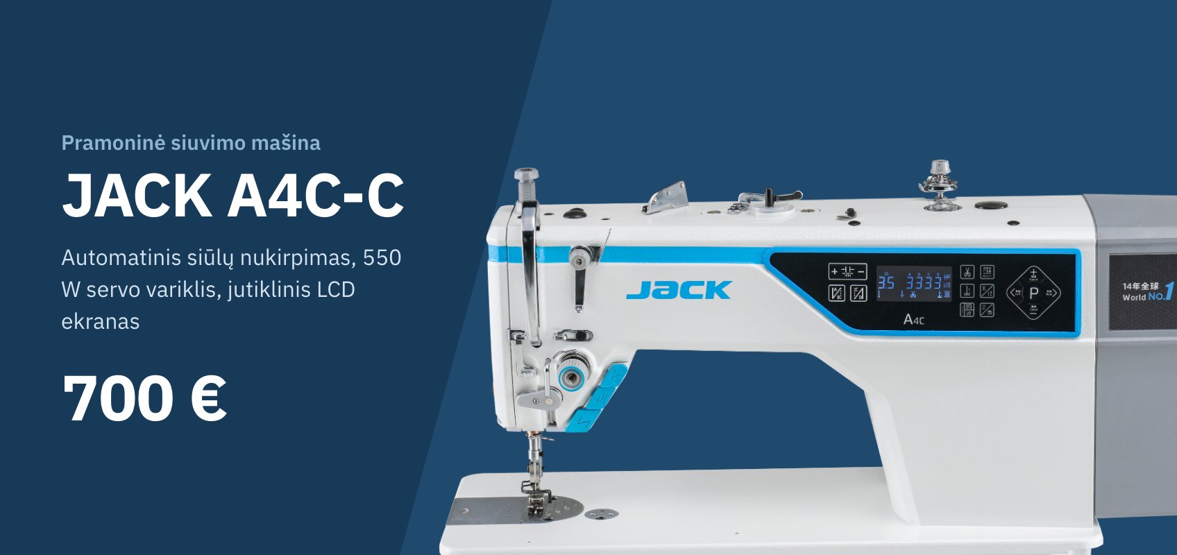 JACK A4C-C pramoninė siuvimo mašina, 700 €