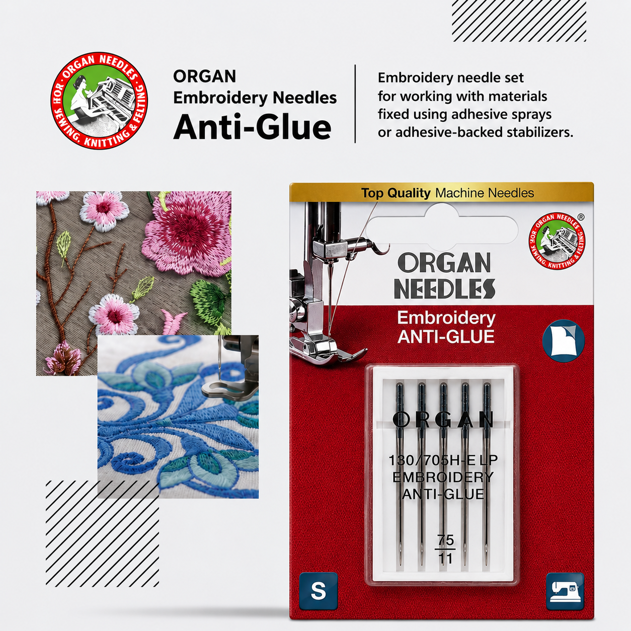 ORGAN Embroidery Anti-Glue adatos pakuotėje