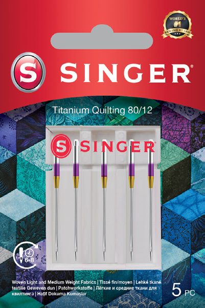 SINGER Heavy Duty Titanium Quilting adatos, 5 vnt.