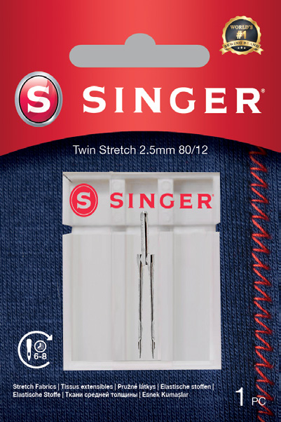 SINGER Twin Stretch dvigubos adatos, 1 vnt.