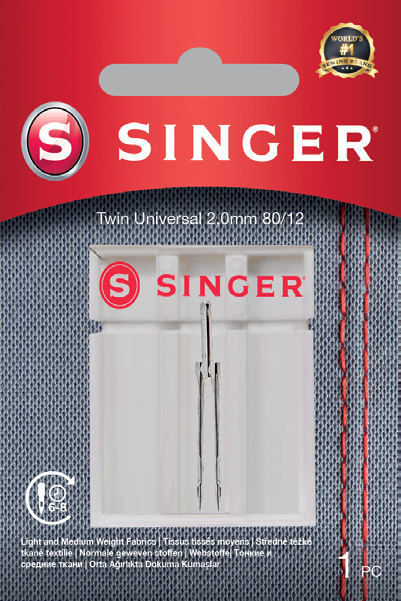 SINGER Twin Universal dvigubos adatos, 1 vnt.